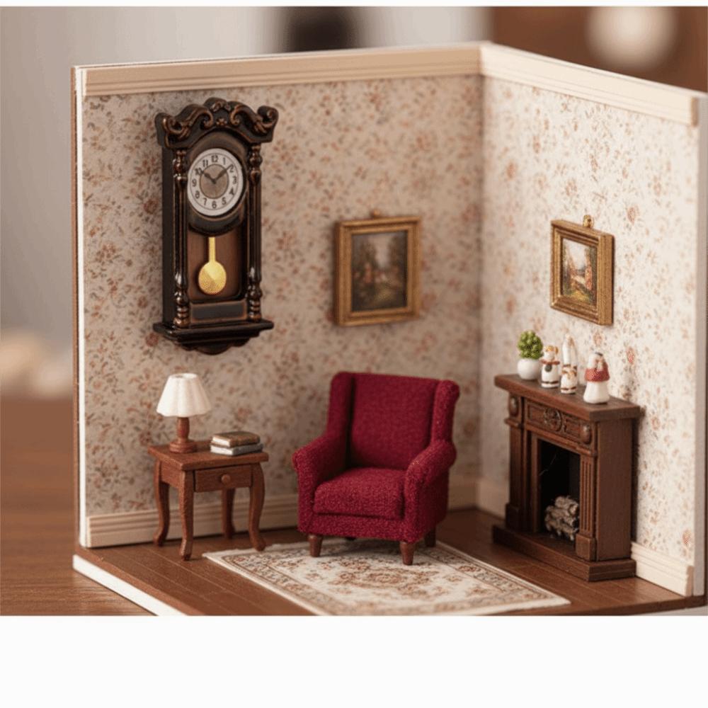 Movable Pendulum Vintage Clock Wooden Design Simulated Furniture Model  Adult Collector