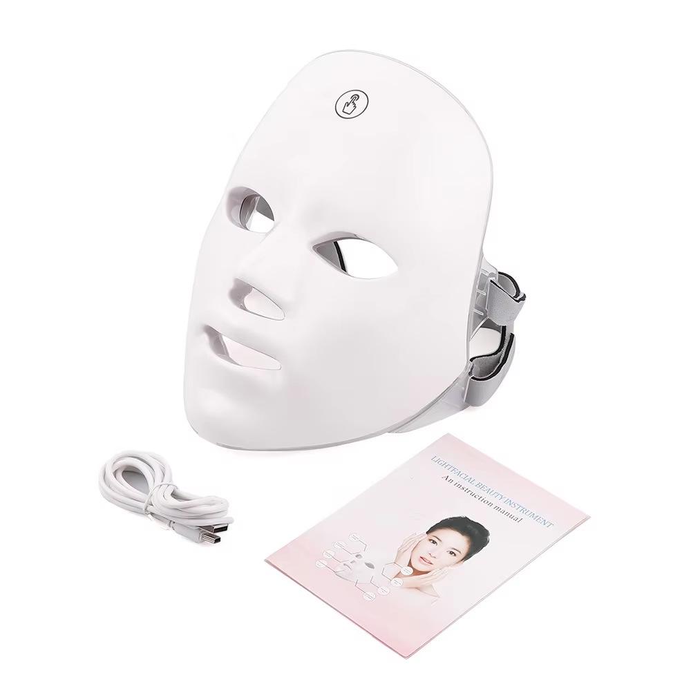 7-Color LED Beauty Mask: Home Photorejuvenation Red Light Therapy Device 7-Color LED Mask White белый