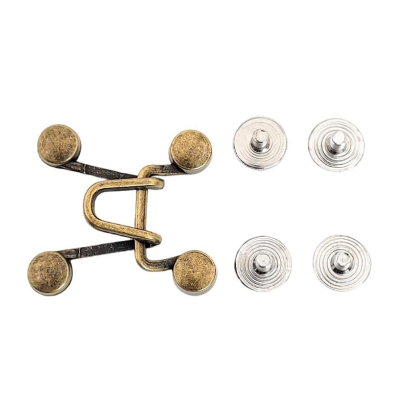 Jeans Fastening Buckle Alloy Adjustable Tighten Button for Loose Pants Jeans Waist Tightener Pin