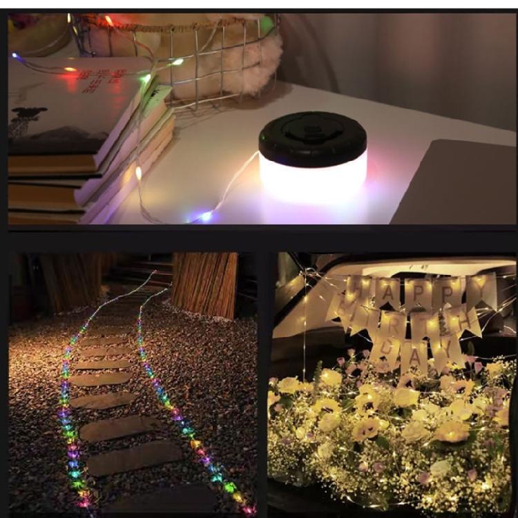 Outdoor Camping LED String Light with Multiple Lighting Mode Rechargeable Camping Lights, IP67 Waterproof Tent Light