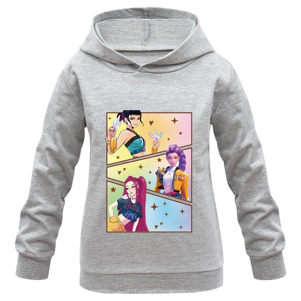 Kids Girls Anime Cartoon K-POP Rumi Zoey Mira Printed Casual Long Sleeves Sweatshirt Hoodies