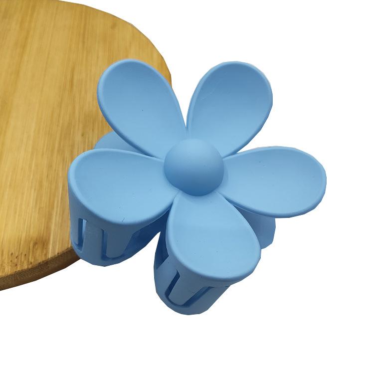 Matte Flower Hair Claw: Five-Petal Clip for Updo & Ponytail