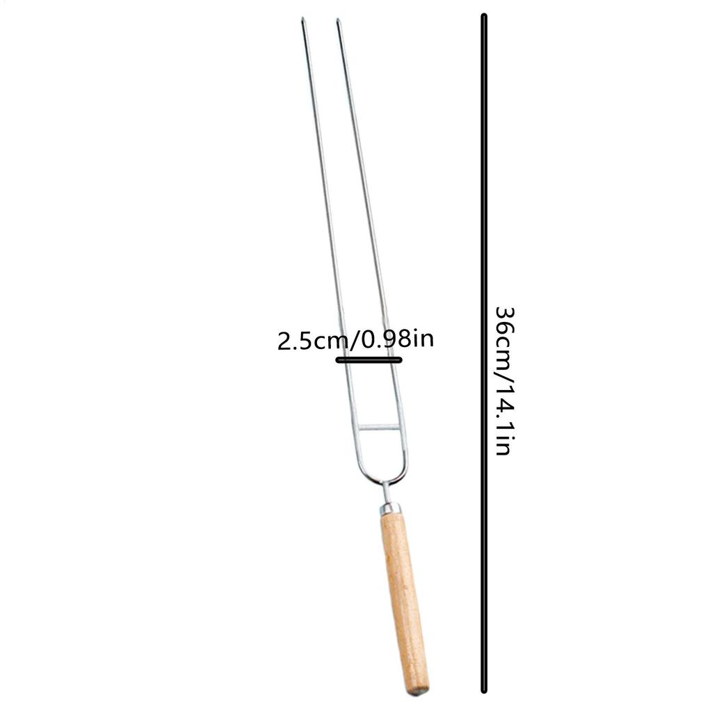 Stainless Steel BBQ Skewer U-Shaped Barbecue Brazing Fork Reusable Kebab Accessories Grill Sticks 10 Pieces Double Pronged Tool