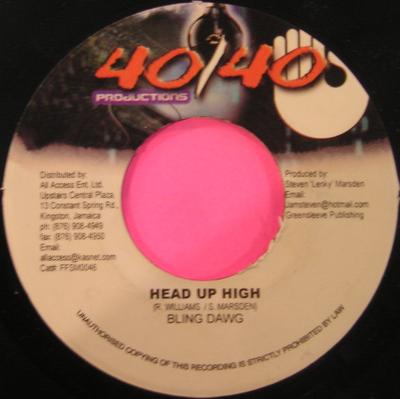 7inch Record BLING DAWG - Head Up High FFSM0046 40/40 Productio 2003 Jamaica Reggae, Ska & Dub Used