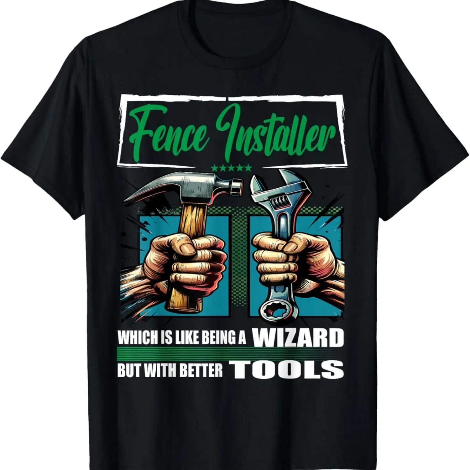 

Fence installer job with funny saying Worker T-Shirt XXXXXL чёрный