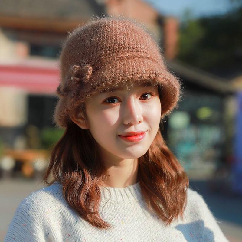 Knitted Hat for Women In Autumn and Winter Fashionable and Versatile Thick and Plush Knitted Hat Warm Fisherman Hat