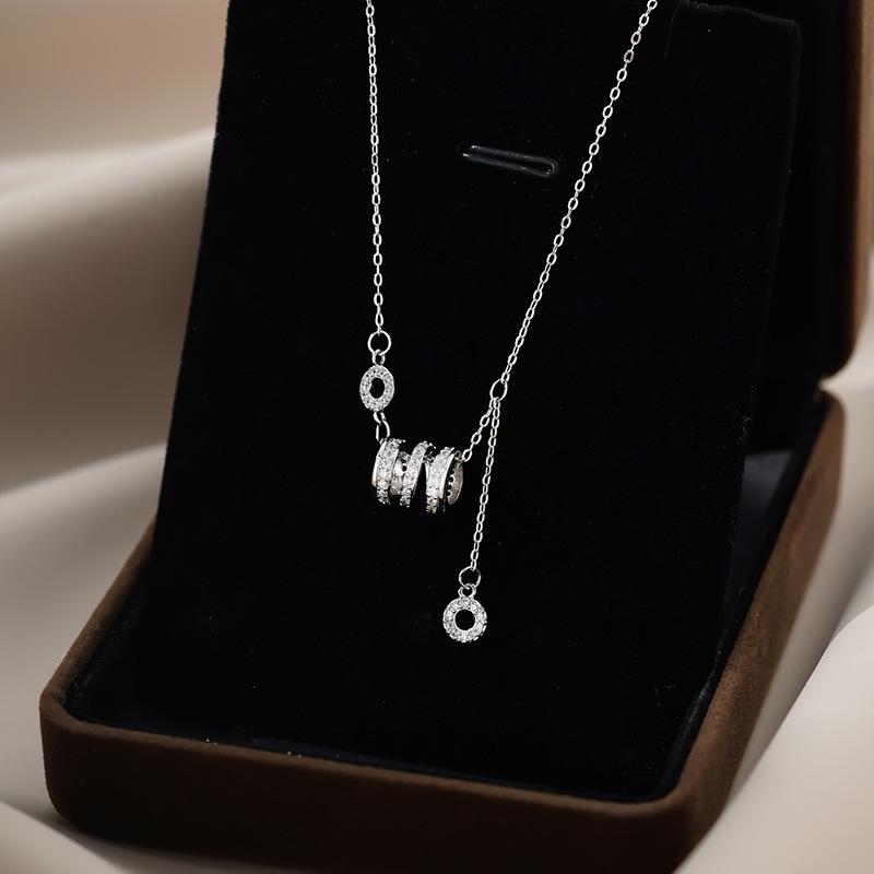 Sterling Silver Small Waist Tassel Necklace - Elegant Luxury Pendant for Women