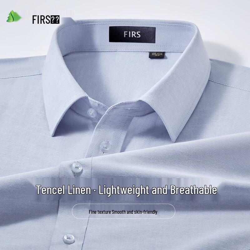 Shanshan Men's Lightweight Tencel Linen Blend Long-Sleeve Shirt
