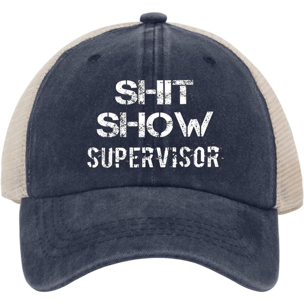 Shit Show Supervisor Trucker Hat Unisex Funny Mesh Cap for Summer Gift for Women One Size