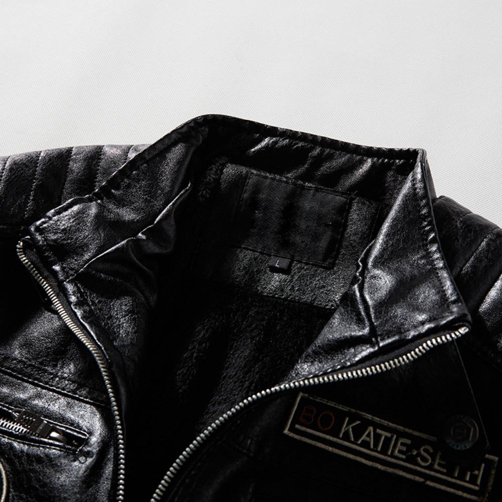 Men's Leather Jacket, Pu Leather Jacket, Motorcycle Jacket, Plus Velvet Leather Jacket, Men's Jacket