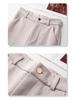 2024 Women's Apricot Flared Wool Pants: High-Waist, Slimming, Casual for Autumn/Winter