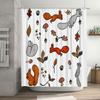 Waldtiere Duschvorhang Rustikales Reh Fuchs Natur Badezimmer Dekorationsset Wasserdicht Vintage Bauernhaus Heimdekoration