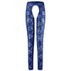 Sissy Lingerie See Through Floral Lace Open Crotch Long Pants Men Low Rise Bottoms Lounge Tight Stretchy Trousers Sleepwear