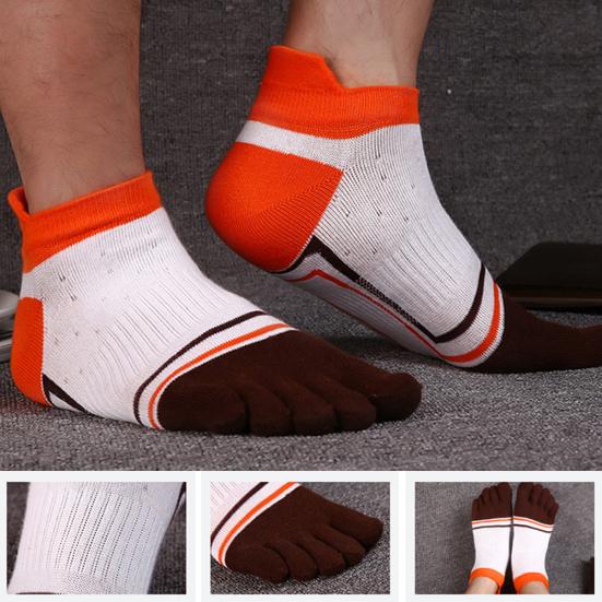 Fashion Men Soft Breathable Cotton Five Toe Socks Casual Sport Running Socks