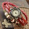 Watch for Women Women Retro LeatherWinding Bracelet Leaf Pendant Watch  Dial Design Leather Strap Accessories for Women