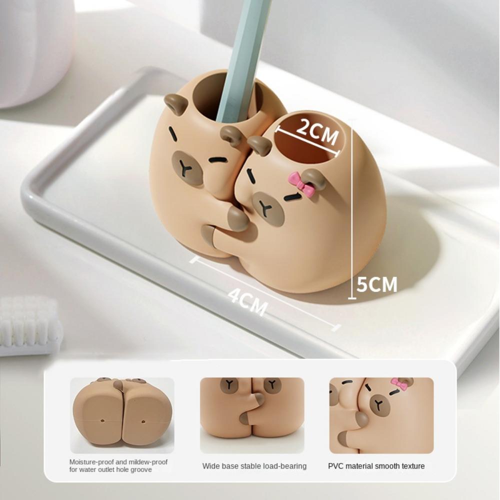 Multi-functional Couple Toothbrush Rack Drain Hole Toothpaste Storage Shelf  Couple