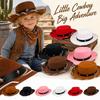 Kids Western Hat with Five- Star and Rivets - Wide with Chin Strap for Boys and Girls