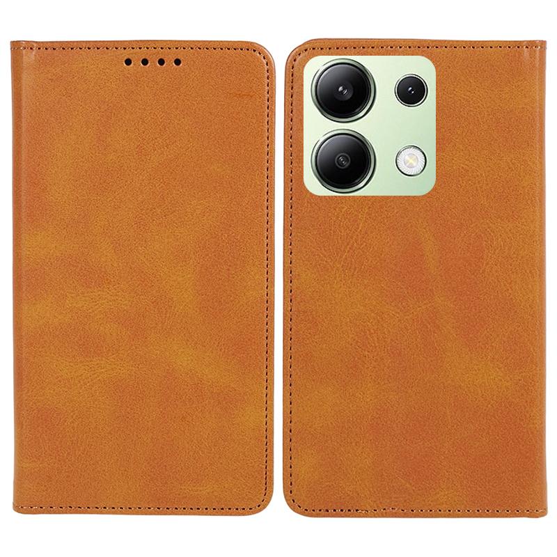 

For Xiaomi Redmi Note 13 4G Case Calf Texture Phone Leather Cover Wallet Khaki