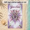 Birds Theme Soft Beach Towel Personalized Custom Name Text Towel Portable for Beach Pool Travel