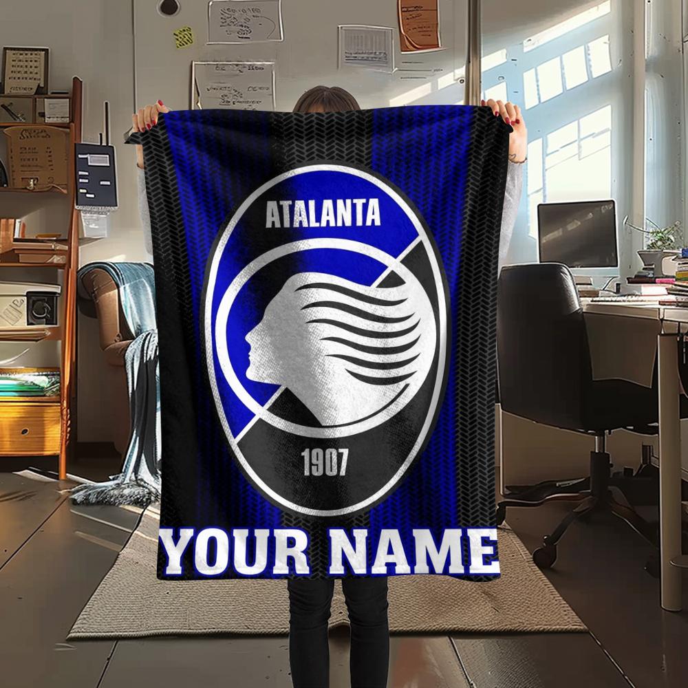 1PC Custom Name Atalanta BC Patterned Flannel Blanket Suitable For All Seasons for Home Decor Warmth and Comfort Gifts Holiday Present