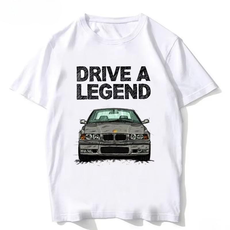 Retro Germany EUDM - E34 M5 Tshirts Summer Men Short Sleeve Old Legend E30 M3 Classic Car T-Shirt Boy Casual Tops Man White Tees