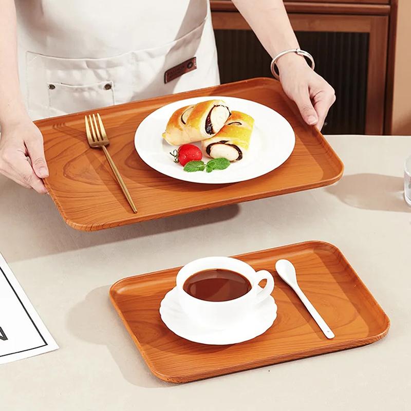 Plastic Tableware Fruit Household Buffet Plate Decorative Candy Trays Rectangular Dessert Dinner Plate For Home Supplies