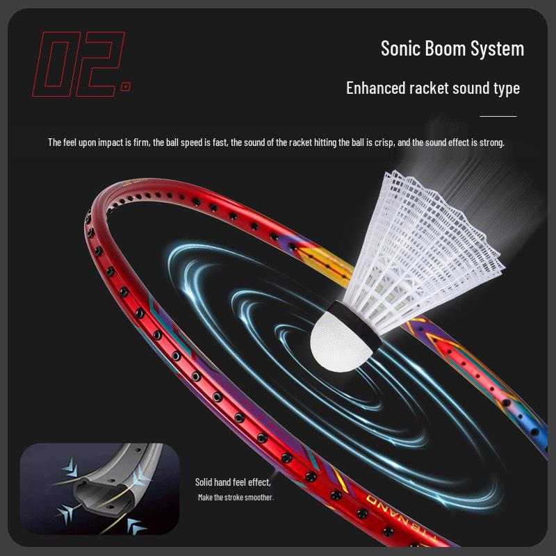 Ultra-light full carbon fiber badminton racket with high elasticity for college students.