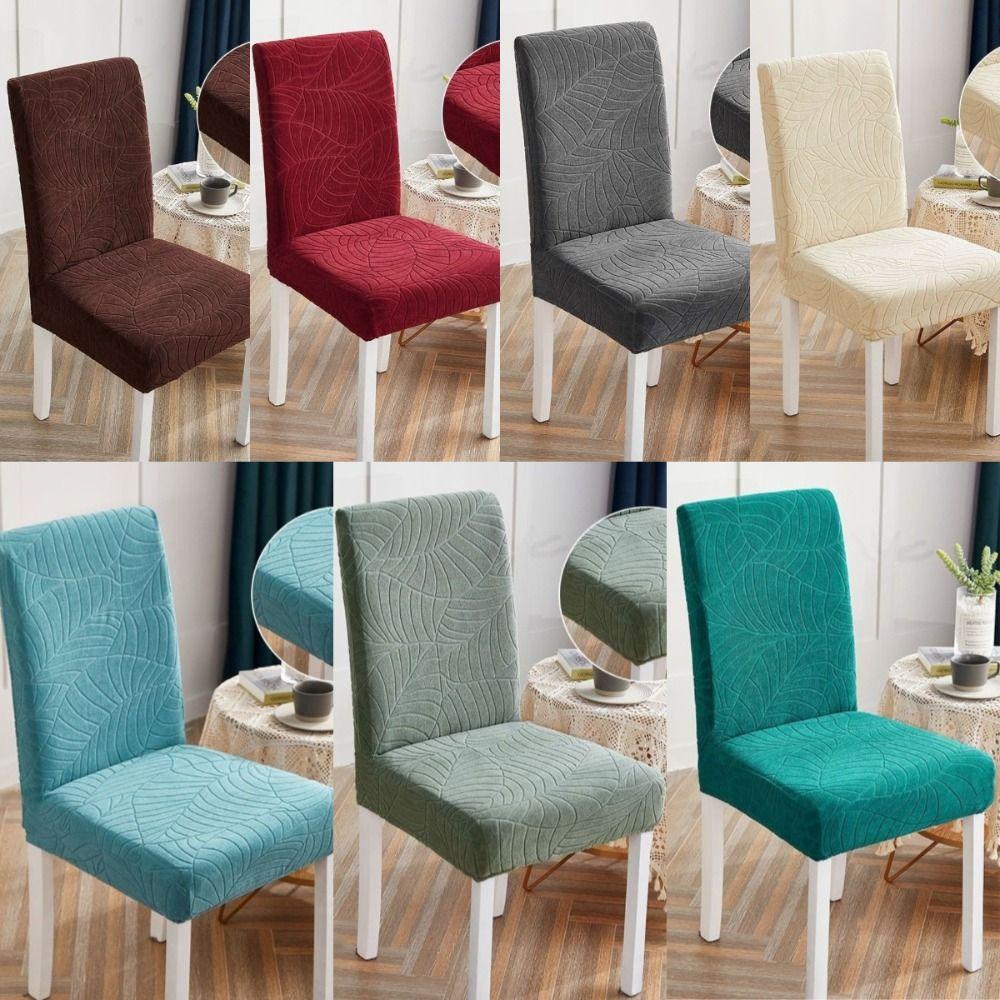 Elastic Spandex Dining Chair Cover Stretch Jacquard Stretch Chair Cover  Dining Room