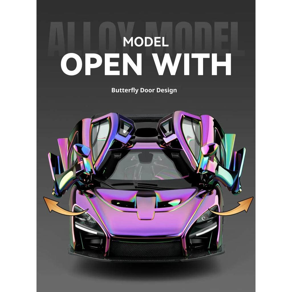 1/24 McLaren Electroplated Version of Senna Alloy Car Model Pull Back Children's Fun Play Parent-child Interactive Car