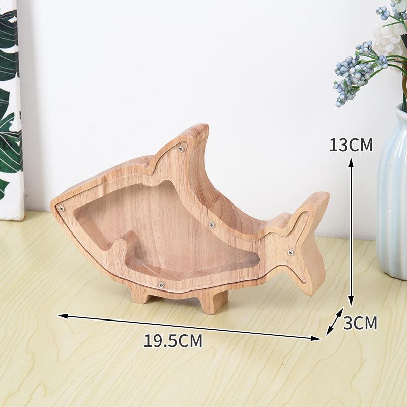 Wooden Rabbit Piggy Bank Children s New Model Can Only Enter and Cannot Exit Animal Piggy Bank Dinosaur Piggy Bank Storage Box