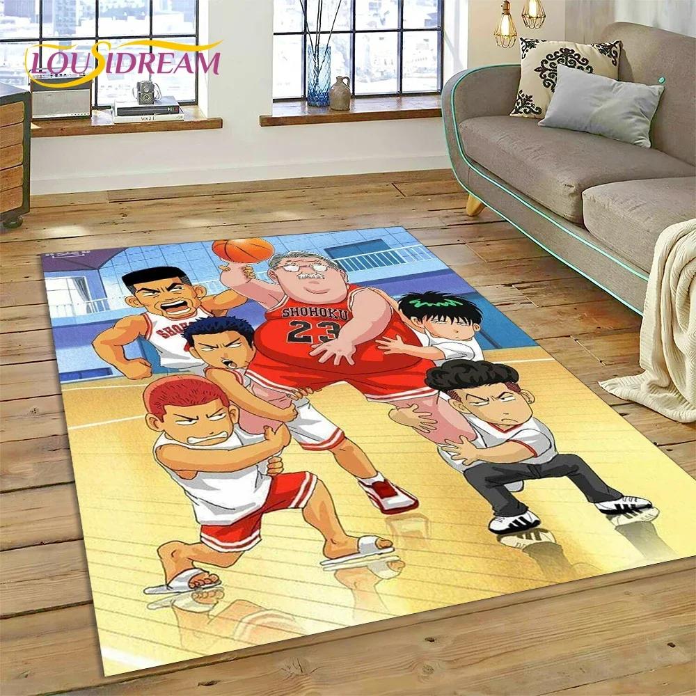 Cartoon Slam Dunk Basketball Anime Carpet Rug for Bedroom Living Room Home Sofa Decoration,Children Game Large Decor Floor Mat