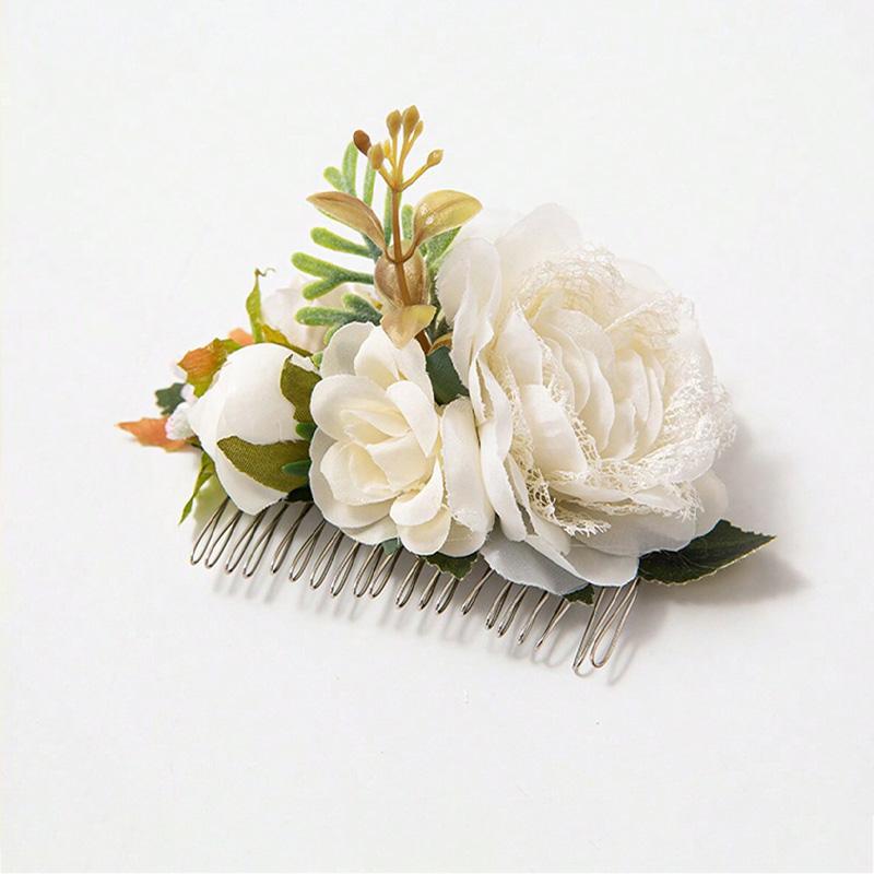 1 Stück Braut Strandurlaub Simulation Stoff Romantische Rose Kamm Blume Mode Vielseitig Platte Haar Wald Serie