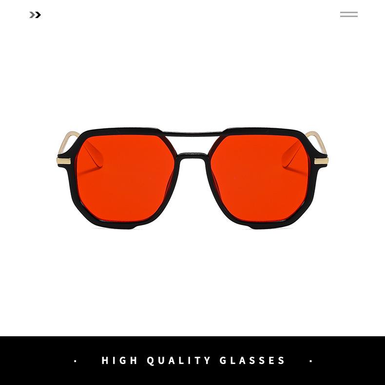 2026 New Double Bridge Square Sunglasses - Fashionable Retro Pilot Style for Holiday and Driving Sun Protection