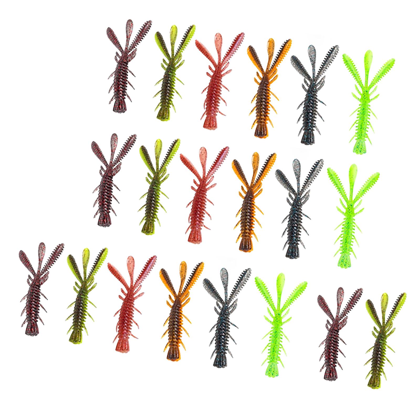

20Pcs Shrimp Swimbait Lure Jig Soft Lure for Pike Trout Artificial Bait 5/6/7cm Floating Shrimp Fishing Bait Wobblers 6
