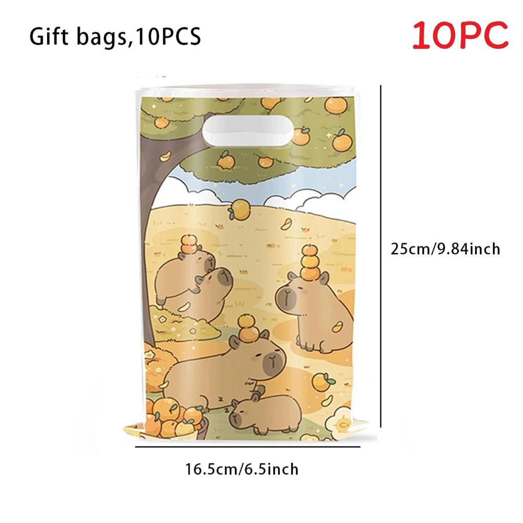 Labubu Capybara Themed Childrens Party Favor Bags With Glitter Handle For Birthday Celebrations