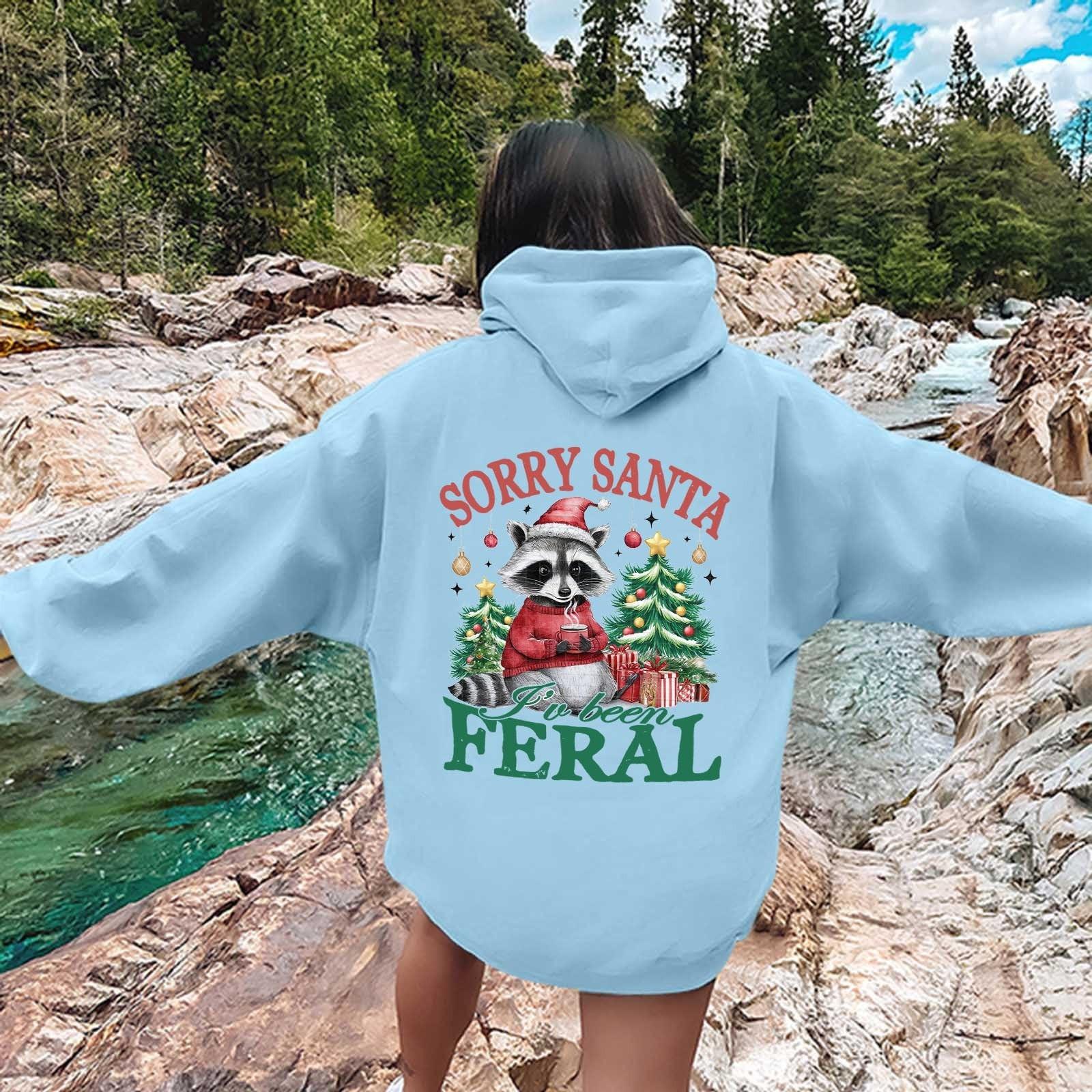 Женская мода легкий длинный рукав пуловер толстовки с капюшоном с карманами графическая — фото 12