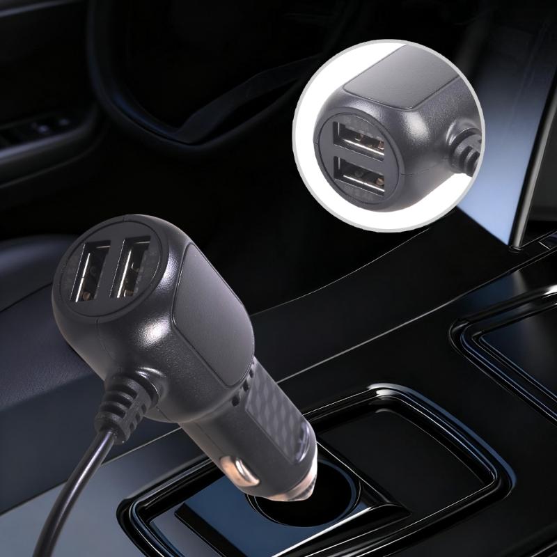 Car Chargers 343cm USB C Cord Camera Charging 5V 2.1A Output Double USB Port for Phones Tablets Overvoltage Protections