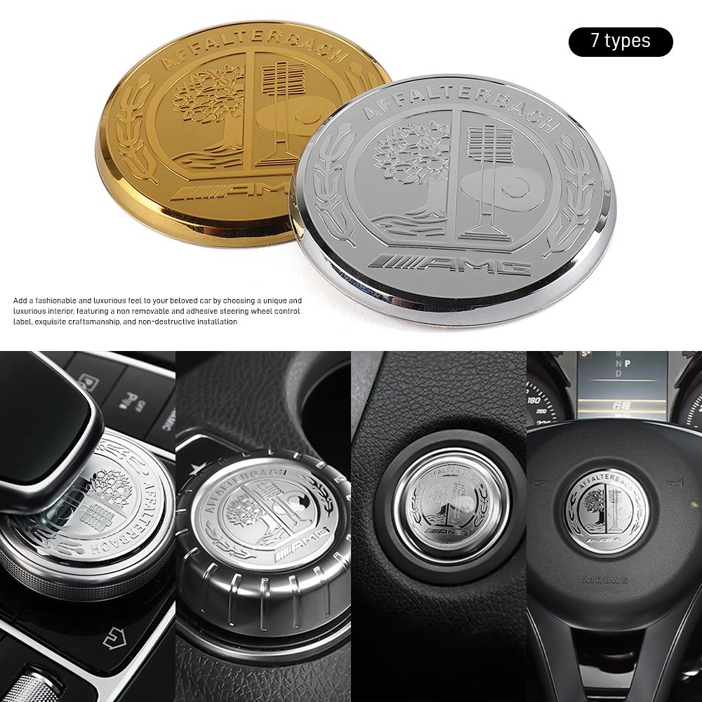 18/29/37/48/52/57mm 3D Affalterbach AMG Emblem Sticker Car Start Button Cover Decoration Steering Wheel Decal For Mercedes Benz