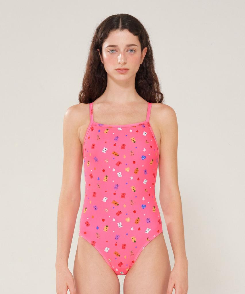 Lupeulupeu With Dinotang [Bobo Fruit_Pink] One-Piece Swimsuit