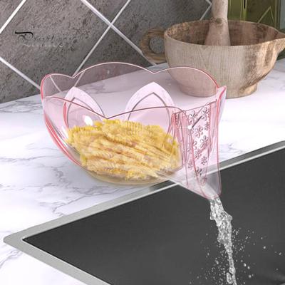 Cestello Scolapasta Scolapasta per Frutta Verdura con Beccuccio Senza BPA Ciotola per Pulizia Frutta con Contenitore Colino Scolapiatti per Alimenti da Lavello Cucina