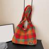 Women Retro Lamb Wool Cute Fluffy Handbag Plush Shoulder Bag Work Tote Bag for Shopping Work Daily Use
