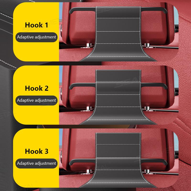 Car Hook Storage Bag Seat Back Water Cup Phone Holder Tissue Box Rear Storage Organizer Car Interior Accessories