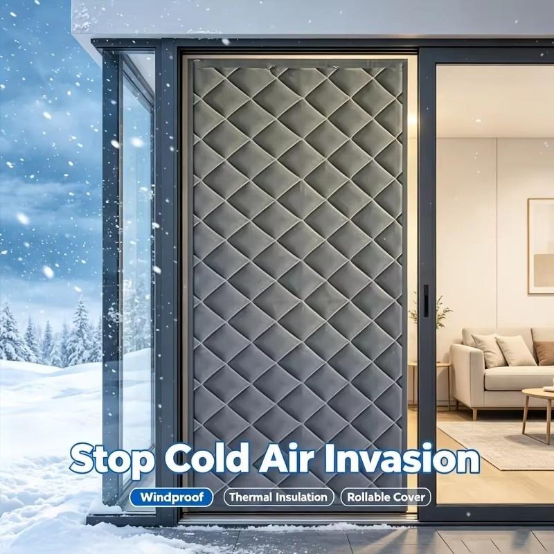 Winter Cotton Household Insulation, Heat Insulation, Windproof Door Curtain Solid Color Thickened Windproof, Cold Proof