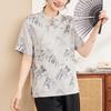 Mom's 2026 Chinese-Style Short Sleeve Summer Blouse for Middle-Aged Women