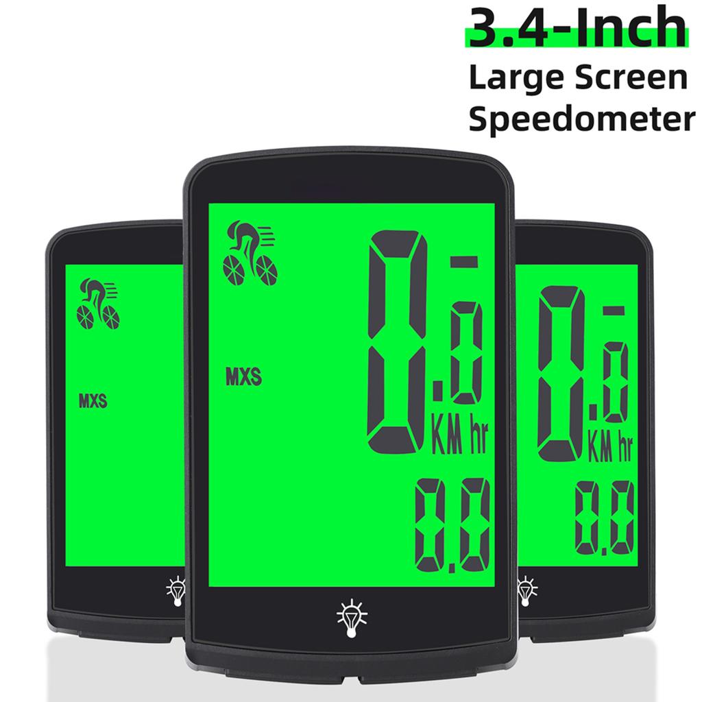 Bike Speed Meter Rainproof Cycle Mileometer Multi Functional Digital Bike Speedometer Full Screen Mobilephone APP