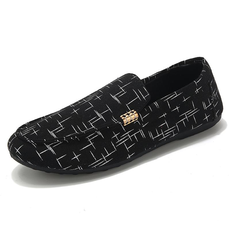 Fashion Summer Men's Loafers Comfortable Canvas Casual Shoes for Men Slip-On Soft Driving Shoes Fashion Big Size Men Walking Shoes Flats