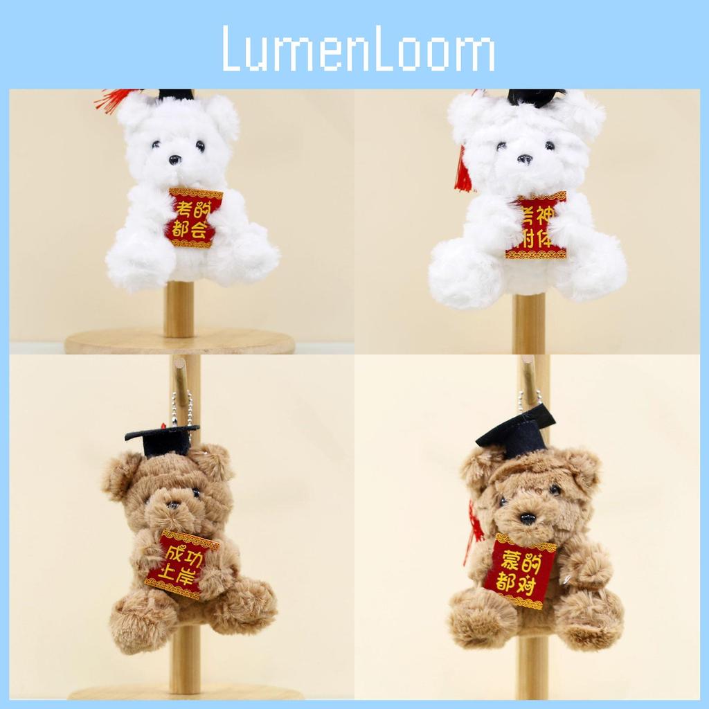 Adorable Plush Bear Keychain Graduation Gift Cute Short Plush Teddy Bear