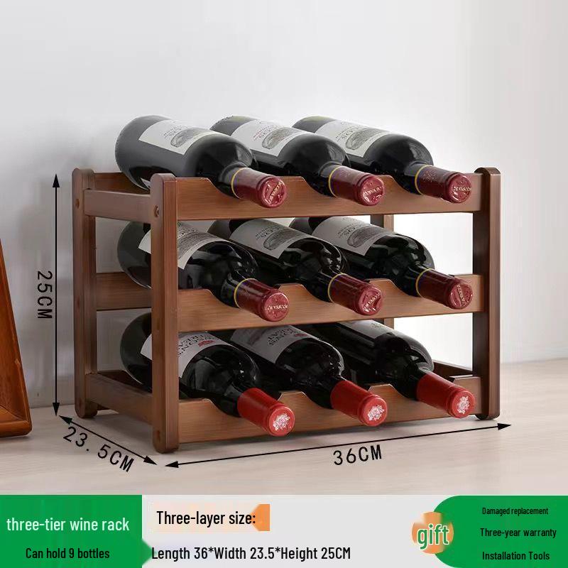 Modern Solid Wood Red Wine Display Rack