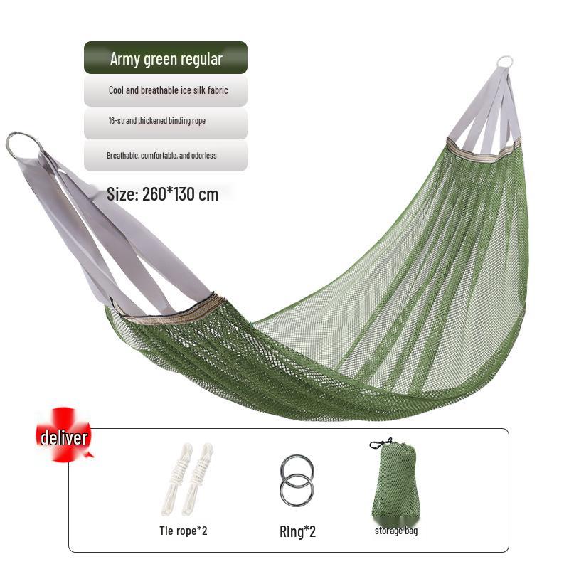 Breathable Anti-Rollover Ice Silk Mesh Hammock Swing Chair for Adults - Indoor/Outdoor Use