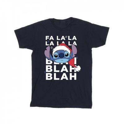 Girls Lilo And Stitch Christmas Blah Blah Blah Cotton T-Shirt